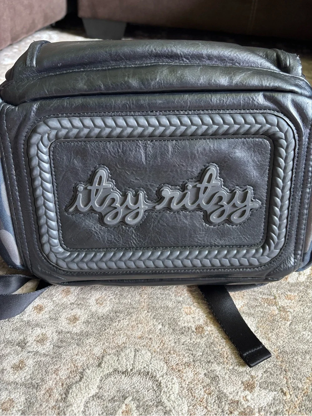 Itzy Ritzy Black Gray Camo Baby Bag Backpack